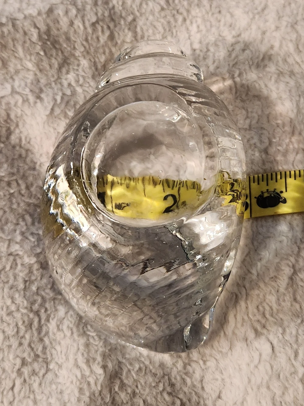 Vintage Nybro Sweden Paul Isling Crystal Seashell Votive Candle Holder